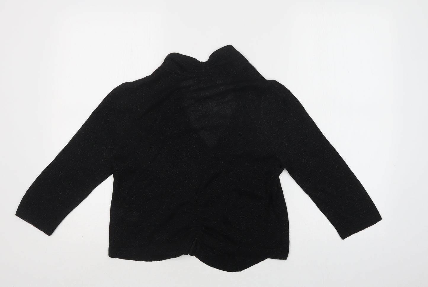 M&S Womens Black V-Neck  Viscose Cardigan Jumper Size 10