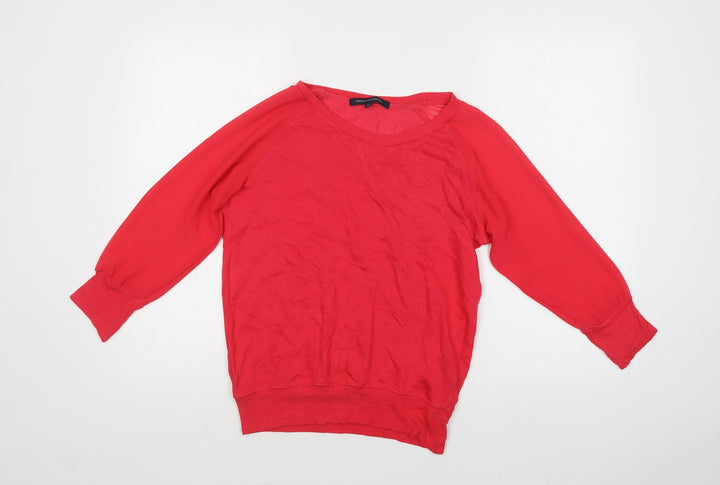 French Connection Womens Pink Crew Neck  Cotton Pullover Jumper Size XS