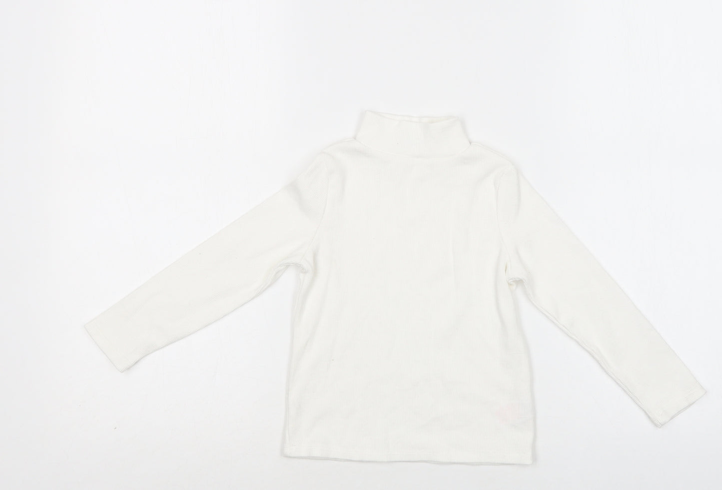 E-vie Angel Girls White  Cotton Basic Blouse Size 3-4 Years Mock Neck