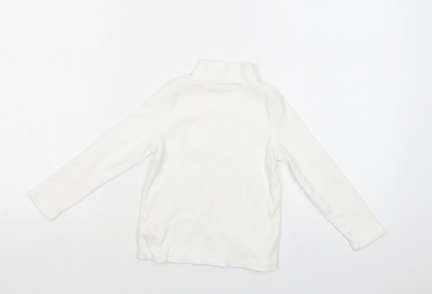 E-vie Angel Girls White  Cotton Basic Blouse Size 3-4 Years Mock Neck