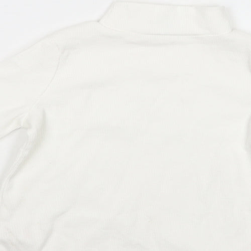 E-vie Angel Girls White  Cotton Basic Blouse Size 3-4 Years Mock Neck
