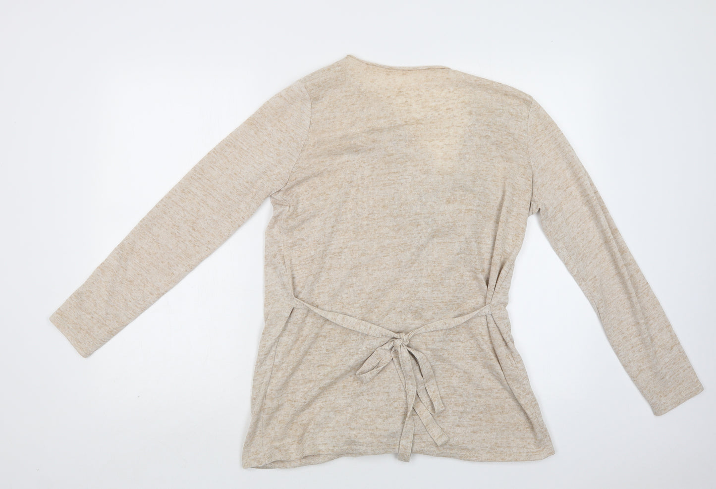 George Womens Beige V-Neck  Polyester Cardigan Jumper Size 12