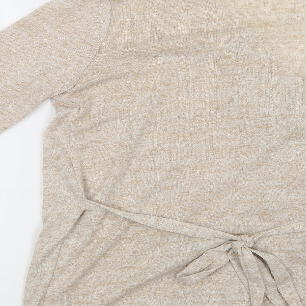 George Womens Beige V-Neck  Polyester Cardigan Jumper Size 12