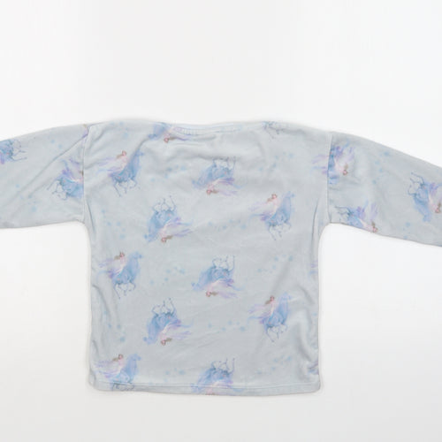 TU Girls Blue Geometric Polyester Top Pyjama Top Size 4-5 Years   - Frozen 2