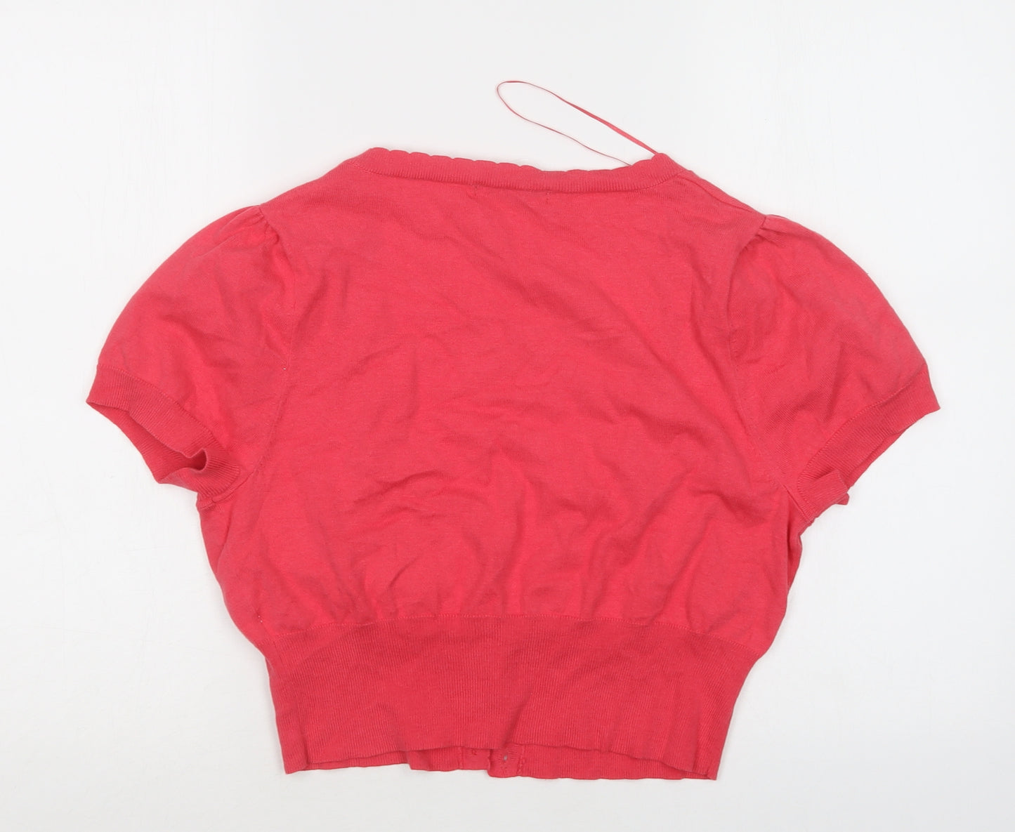 George Womens Pink V-Neck  Cotton Shrug Jumper Size 16