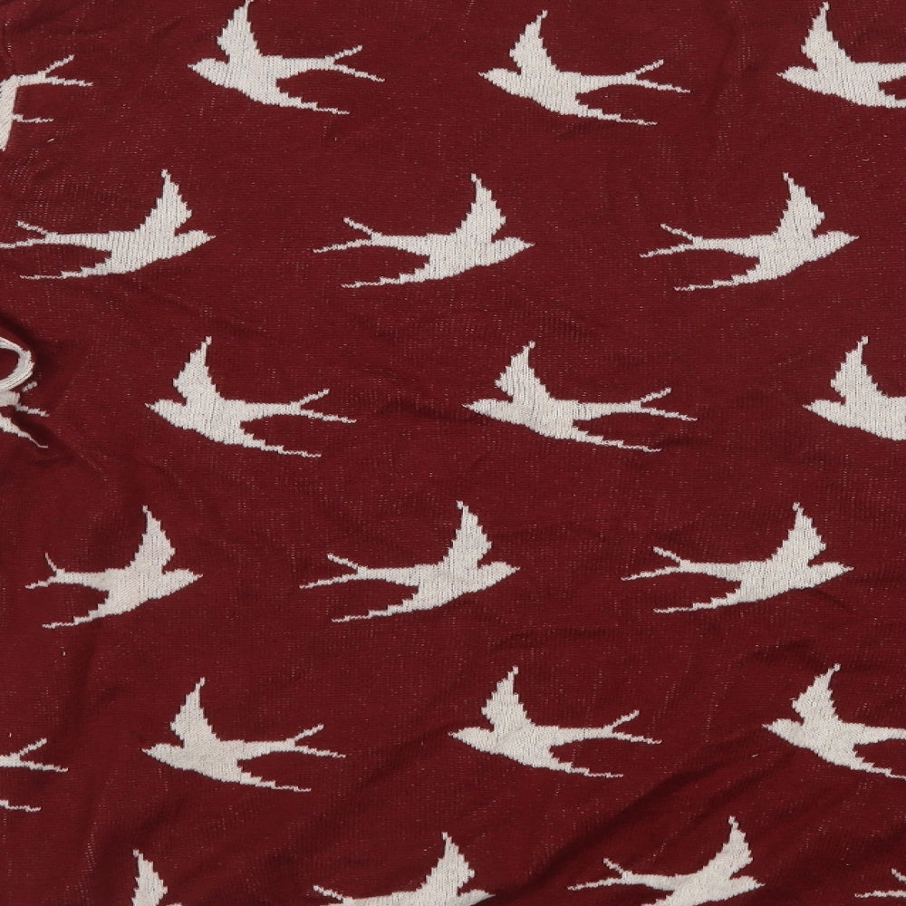 Topman Mens Brown Crew Neck  Cotton Pullover Jumper Size M   - Bird Print