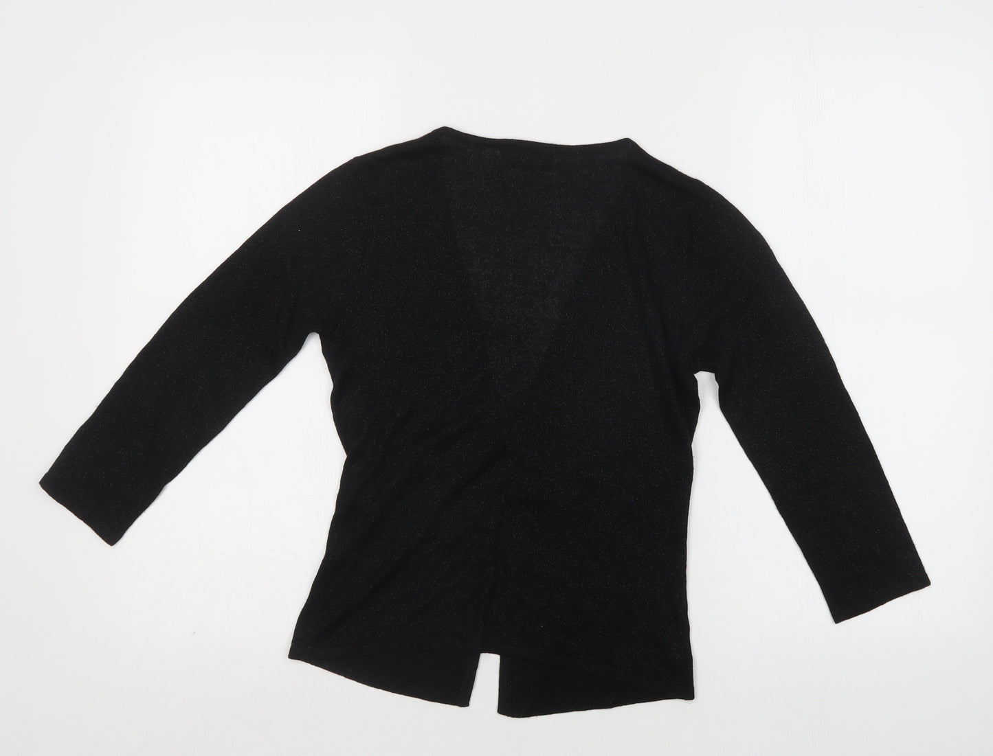 Topshop Womens Black V-Neck  Viscose Cardigan Jumper Size 8