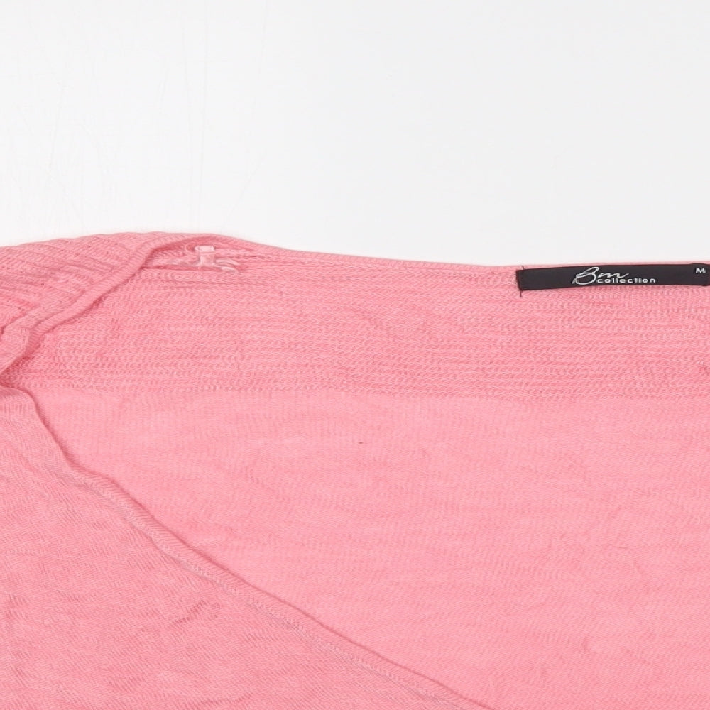 BM Womens Pink V-Neck  Viscose Shrug Jumper Size M