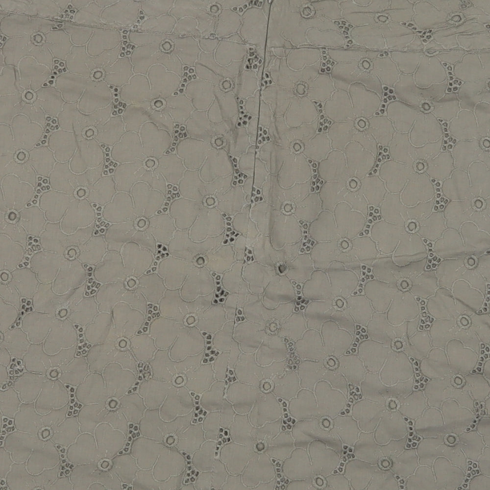 ROXY Womens Green  Cotton A-Line Skirt Size M   Zip