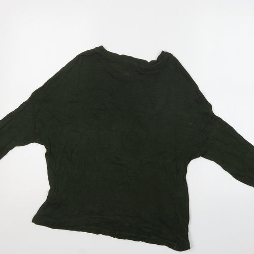 Stradivarius Womens Green Crew Neck  Viscose Pullover Jumper Size S
