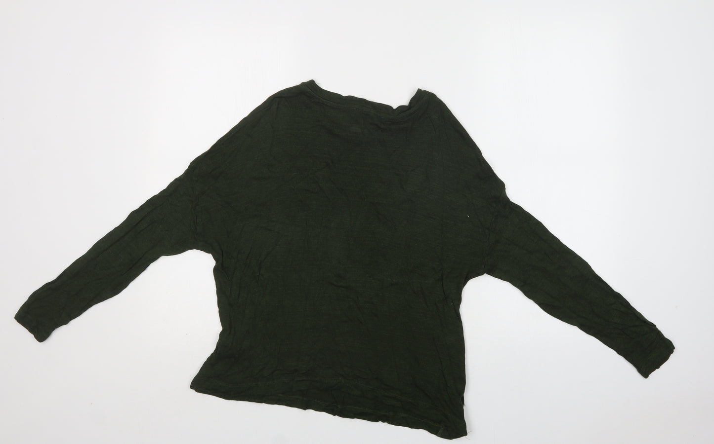 Stradivarius Womens Green Crew Neck  Viscose Pullover Jumper Size S