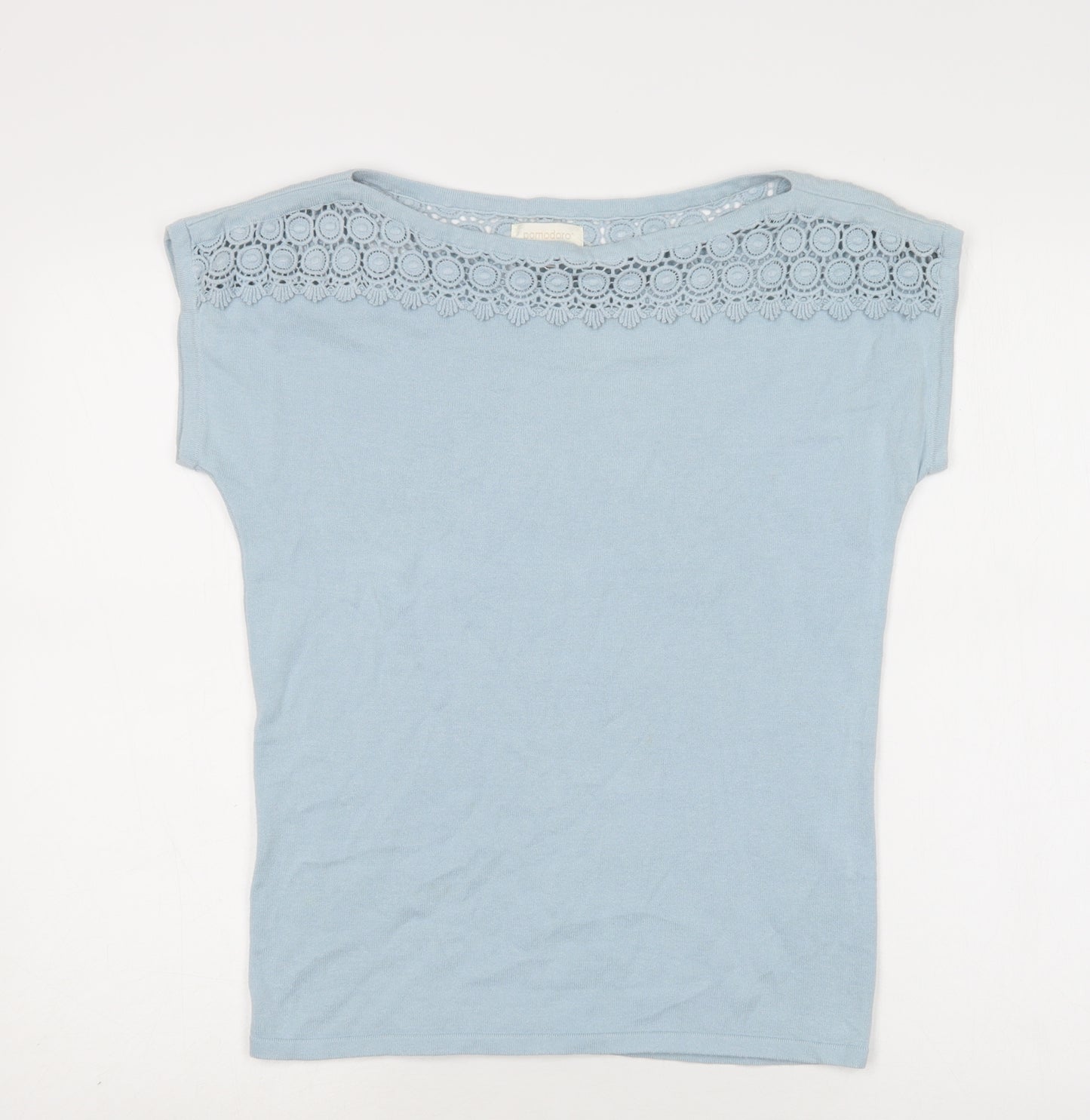 Pomodoro Womens Blue Boat Neck   Pullover Jumper Size 10