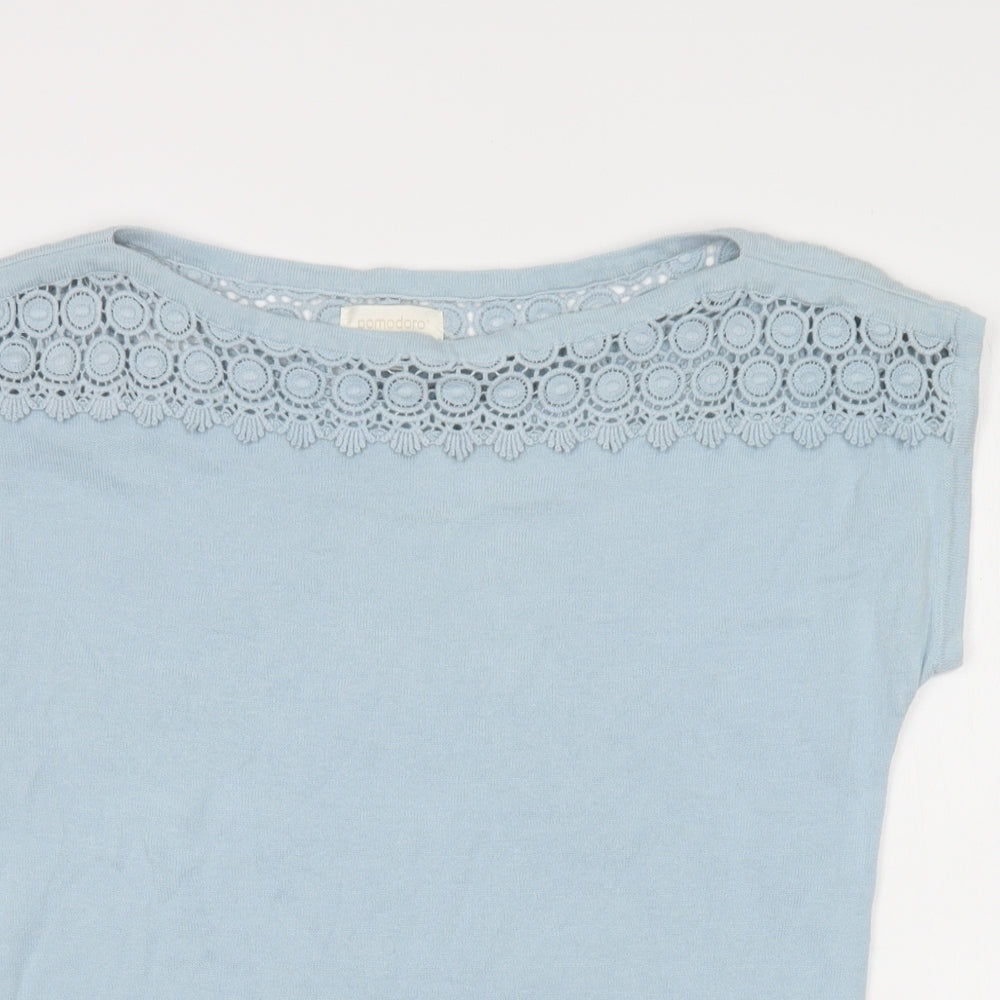 Pomodoro Womens Blue Boat Neck   Pullover Jumper Size 10