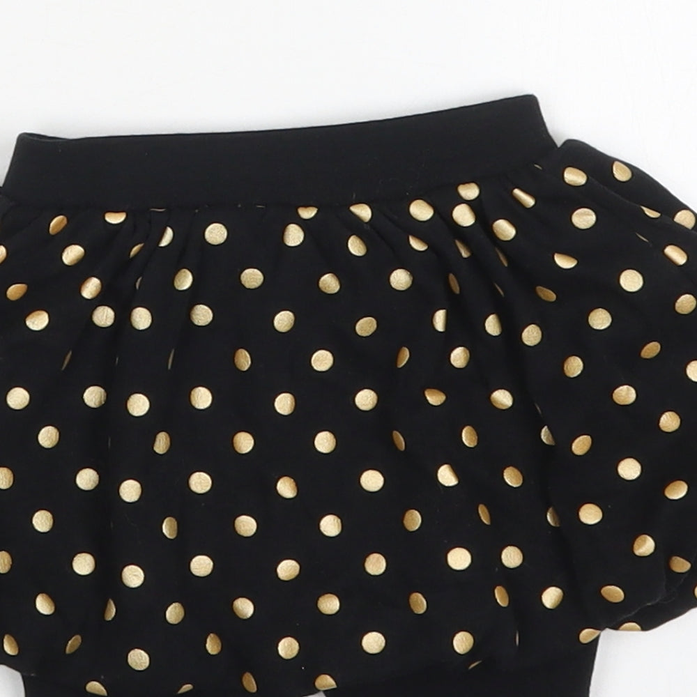 George Girls Black Polka Dot Cotton Skater Skirt Size 3-6 Months   - Leggings