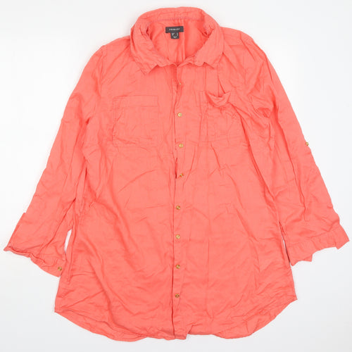 Primark Womens Pink  Cotton Basic Button-Up Size 18 Collared