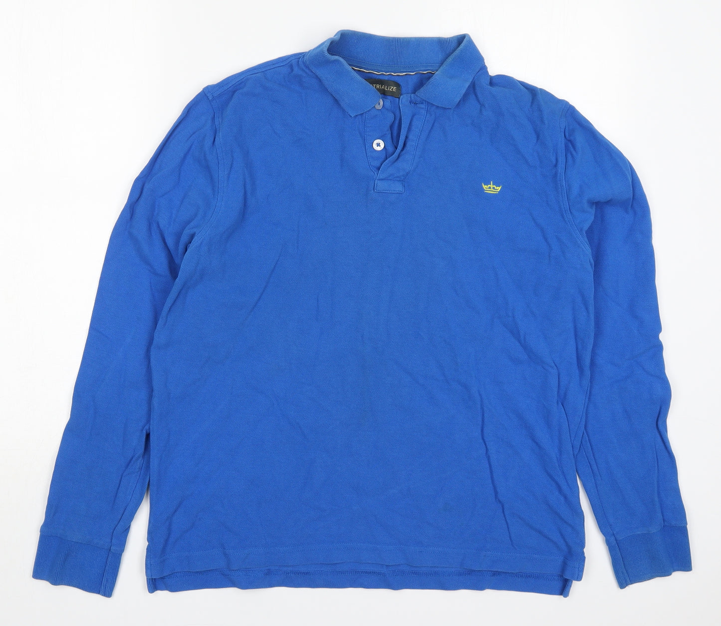 Industrialize Mens Blue  Cotton  Polo Size L Collared Pullover