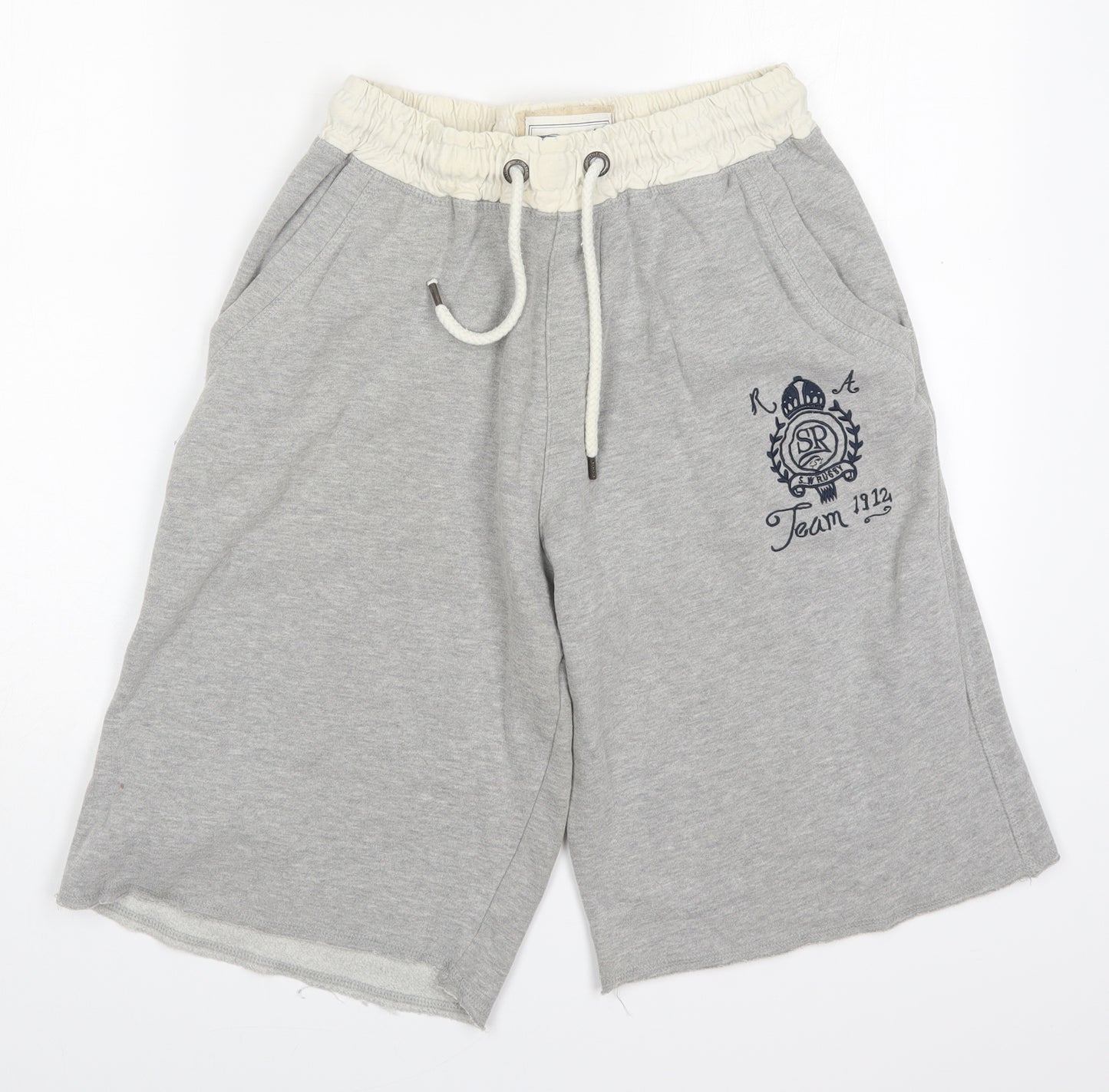 Cedar Wood State Mens Grey  Cotton Sweat Shorts Size M L12 in Regular Drawstring - Team 1912