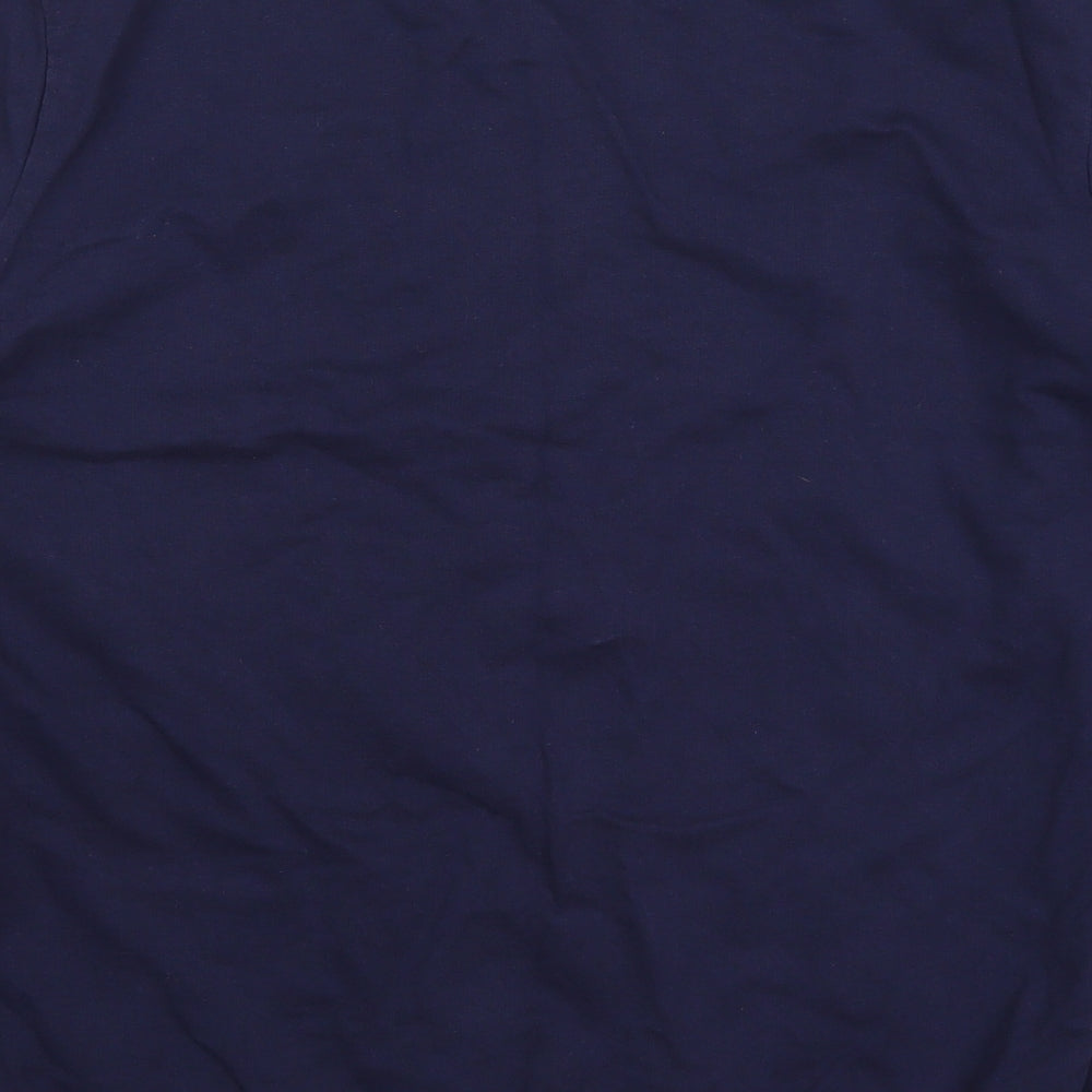 Easy Mens Blue Geometric Cotton Pullover Sweatshirt Size L