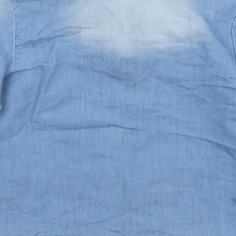 Young Dimension Girls Blue  Cotton Basic Button-Up Size 6-7 Years Collared Button - Cool Unicorn