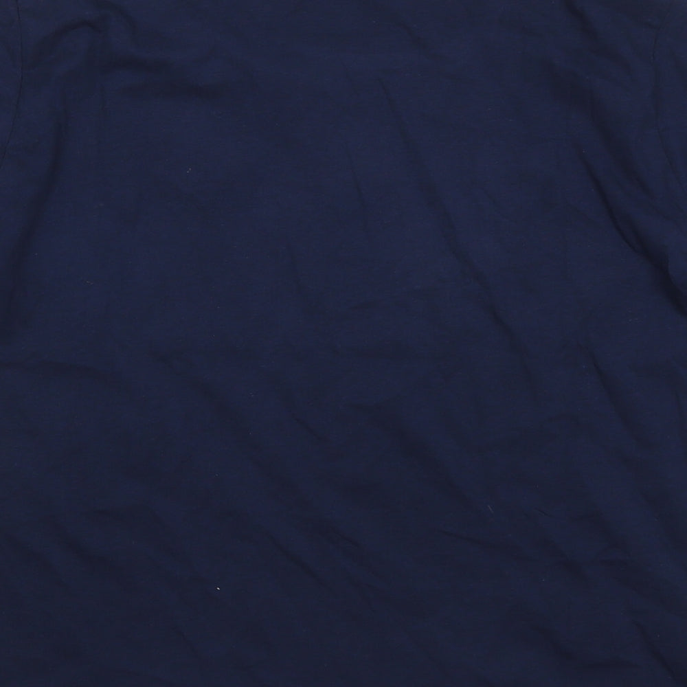Anne De Lancay Womens Blue  Cotton Basic T-Shirt Size 14 Crew Neck - Anchors