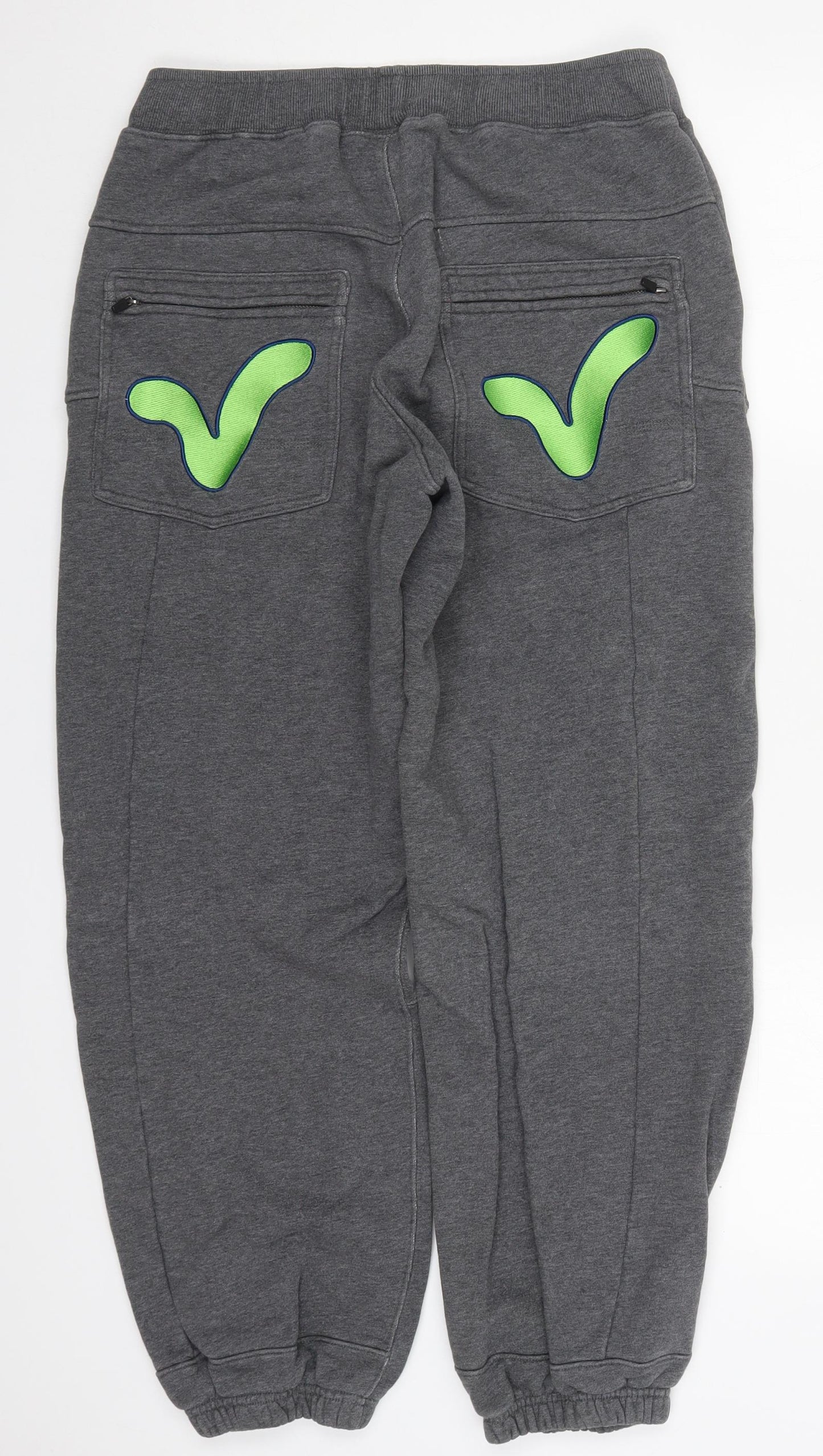 Voi Jeans Mens Grey  Cotton Sweatpants Trousers Size L L29 in Regular Drawstring