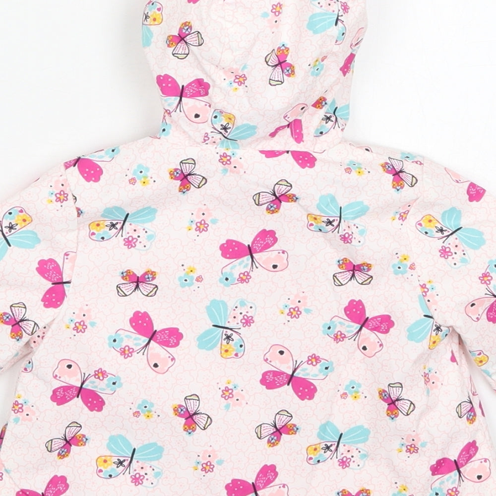 Nutmeg Girls Pink   Basic Coat Coat Size Newborn   Button - Butterflies