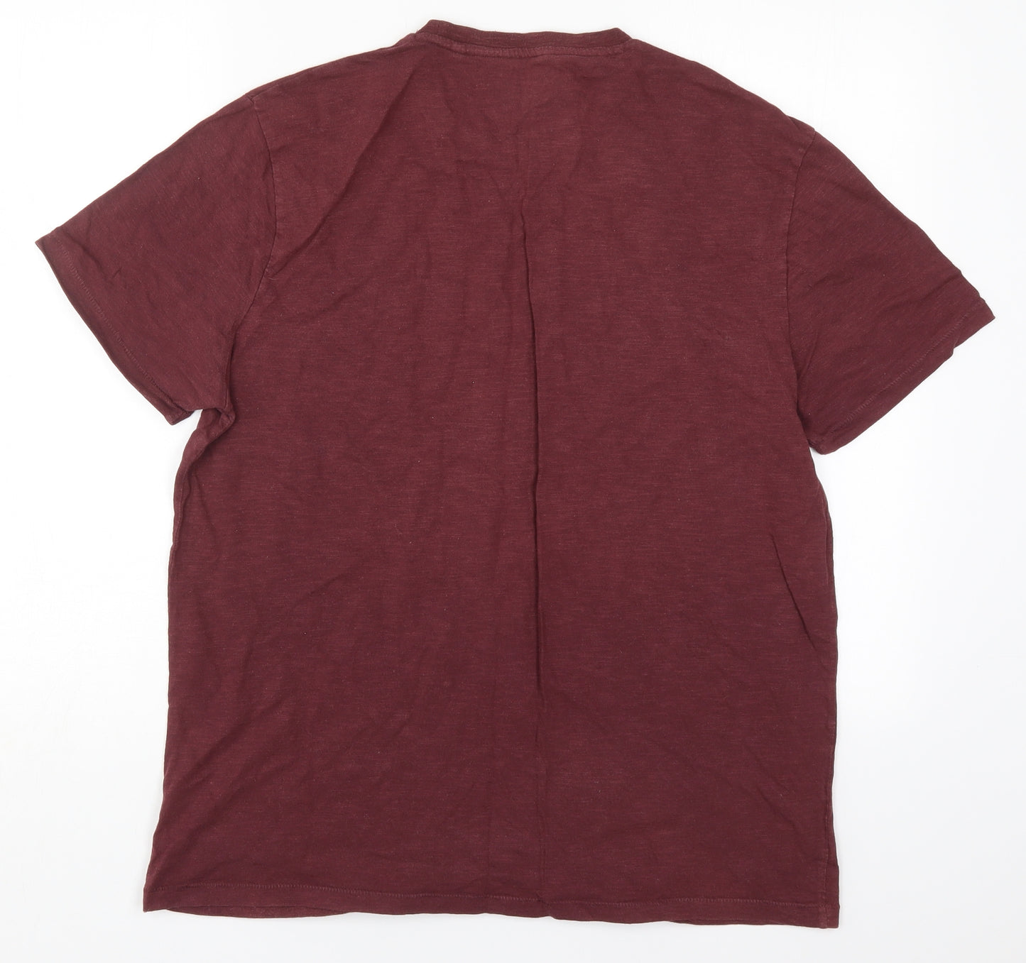 George Mens Red  Cotton  T-Shirt Size M Crew Neck  - Brooklyn