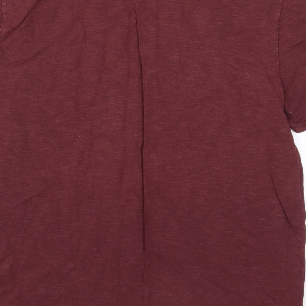 George Mens Red  Cotton  T-Shirt Size M Crew Neck  - Brooklyn
