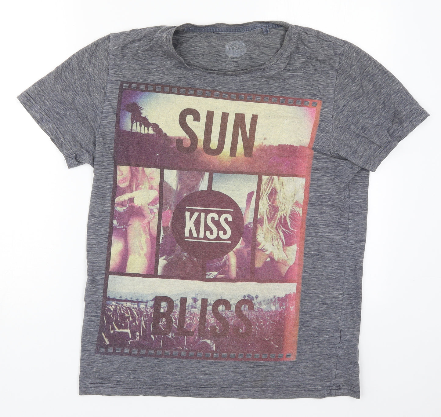 NEXT Mens Blue  Cotton  T-Shirt Size M Crew Neck  - Sun Kiss Bliss