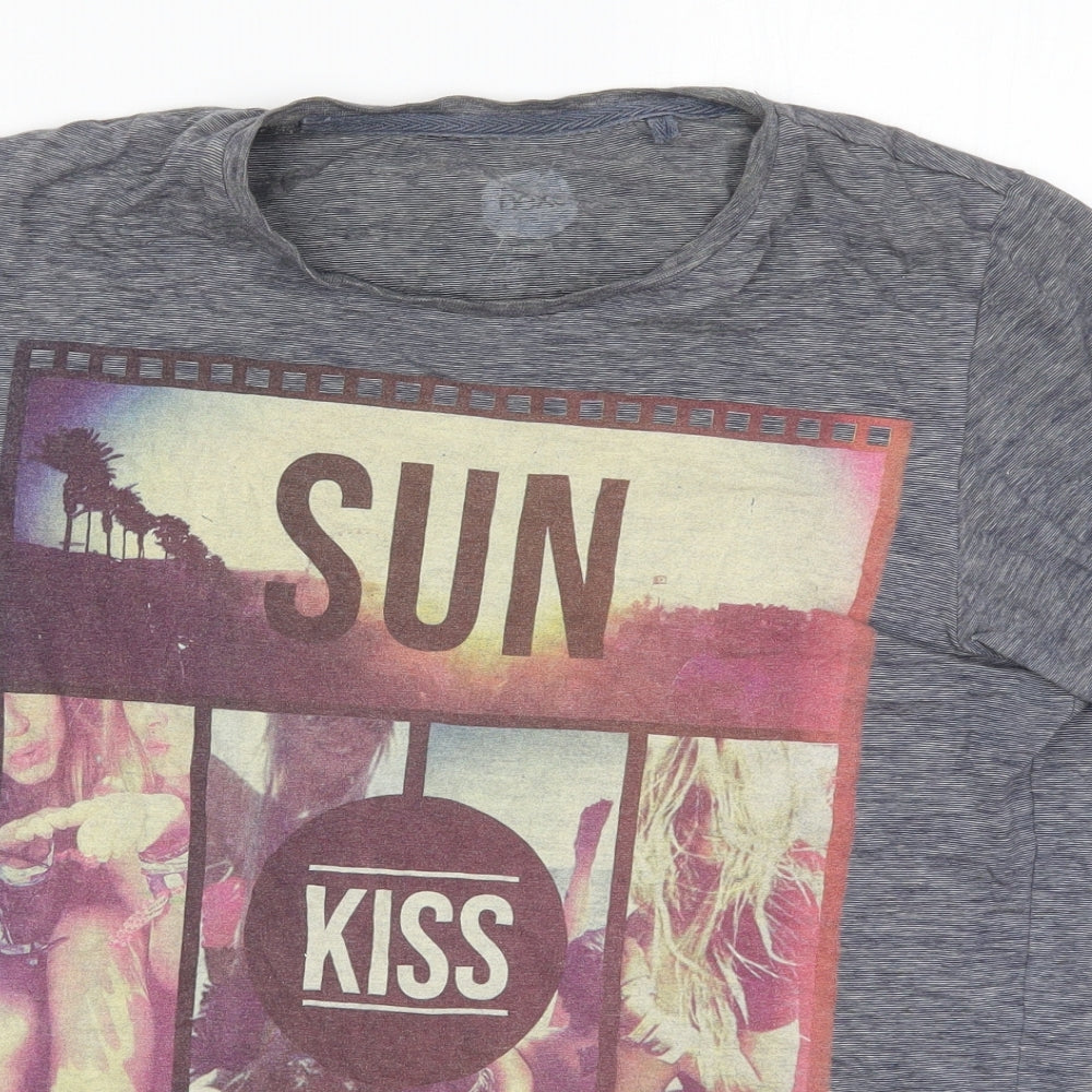NEXT Mens Blue  Cotton  T-Shirt Size M Crew Neck  - Sun Kiss Bliss
