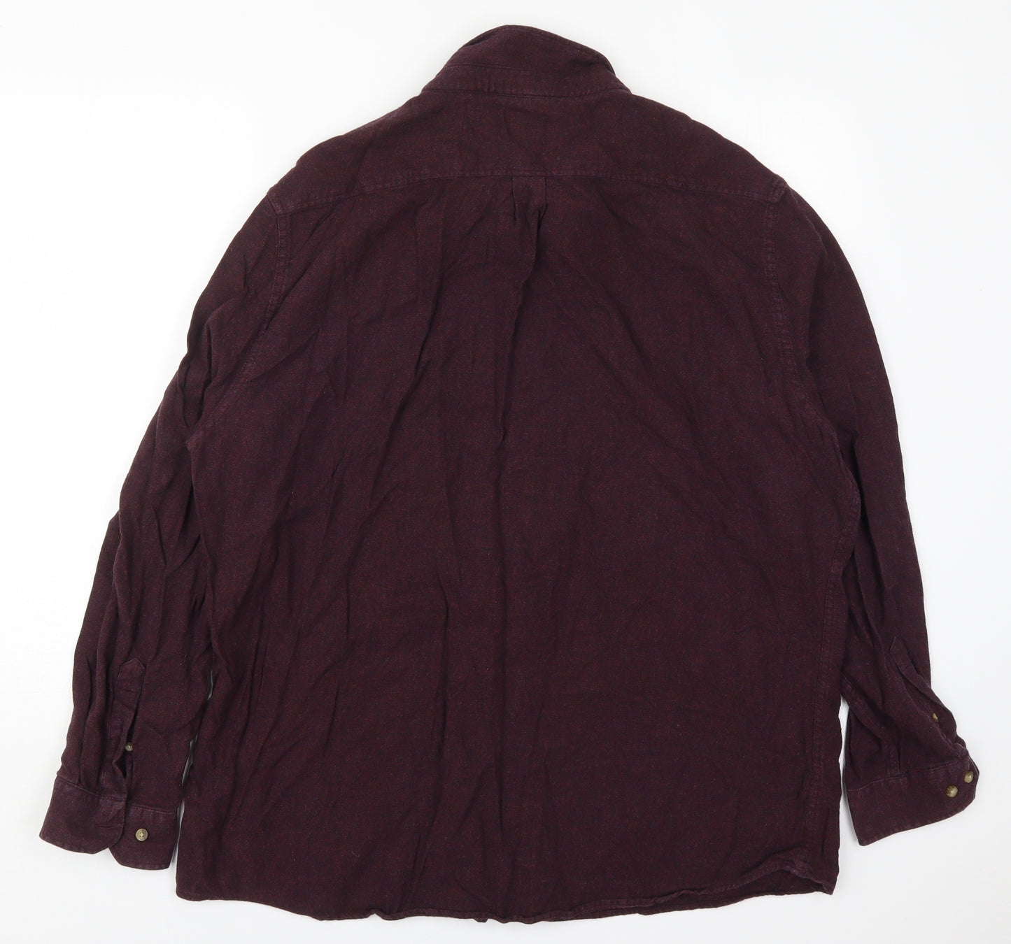 George Mens Purple  Cotton  Button-Up Size 3XL Collared Button