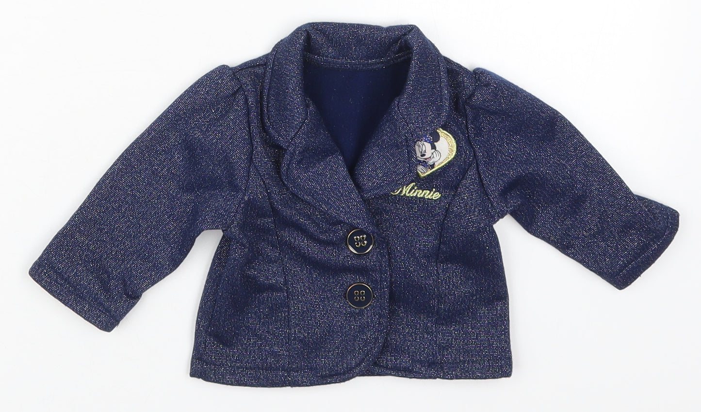 George Girls Blue   Jacket  Size 0-3 Months   Button - Minnie Mouse