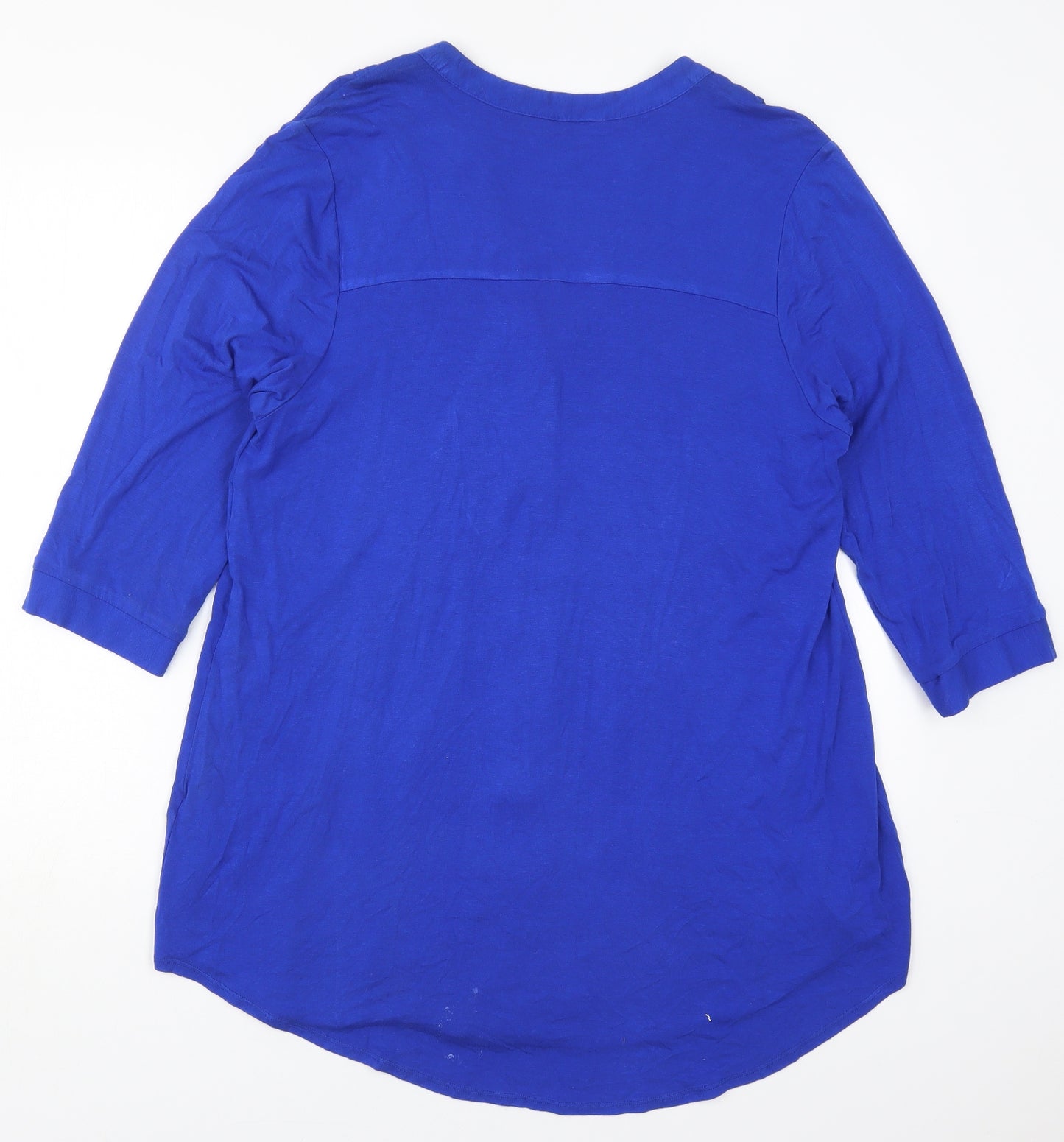 Arcadia Womens Blue  Viscose Basic Button-Up Size 18 V-Neck