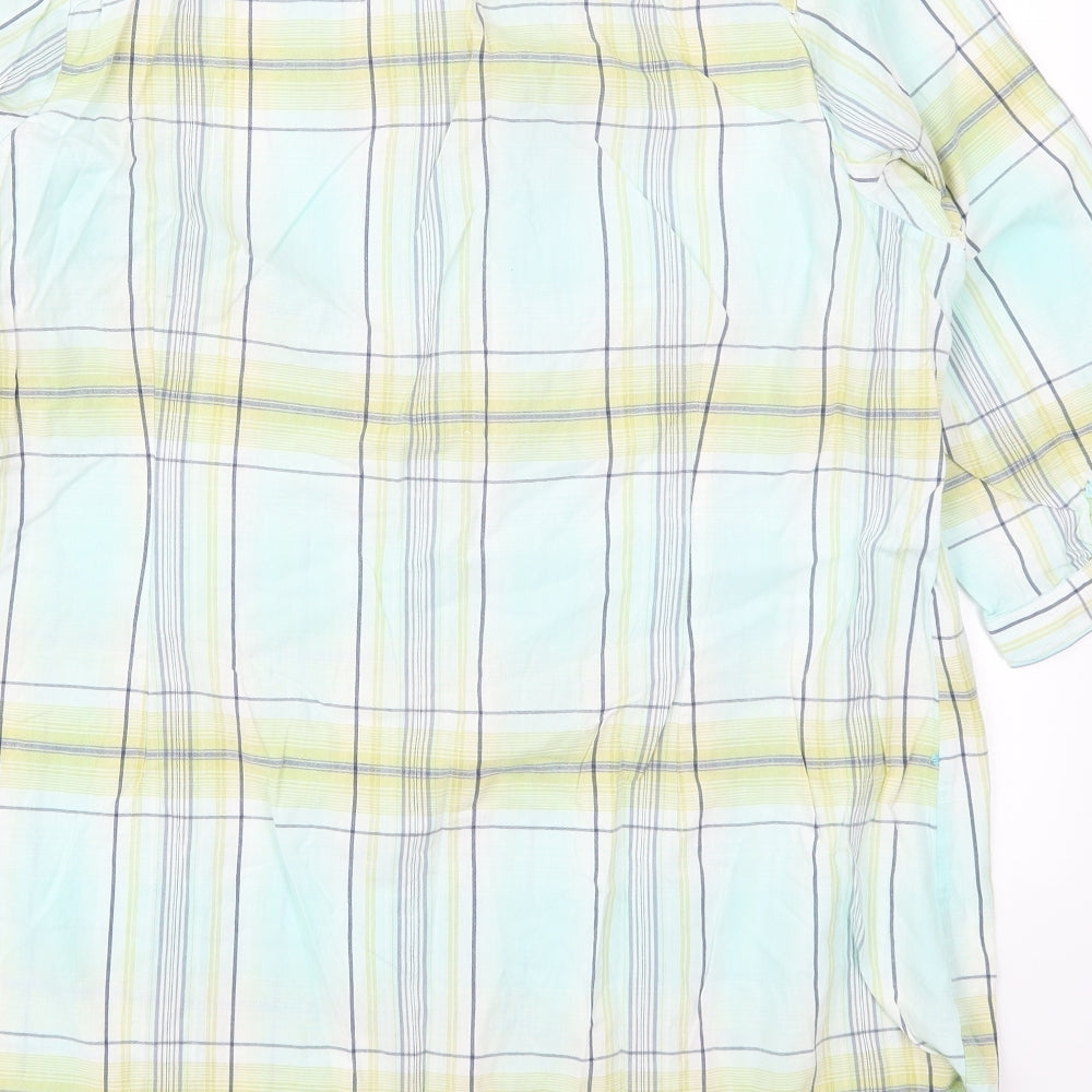 George Womens Blue Check Cotton Basic Blouse Size 20 Collared