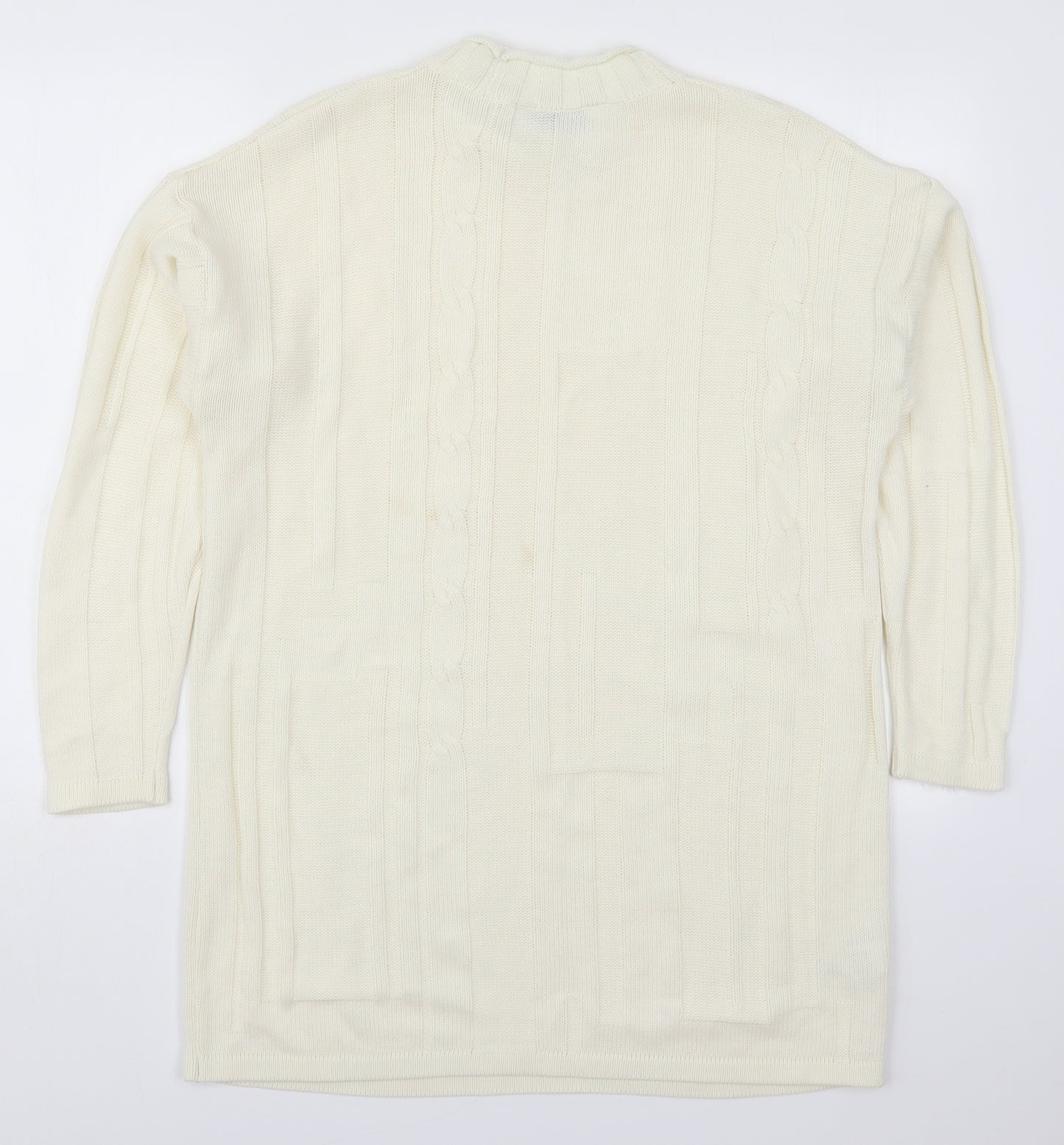 Marks and Spencer Womens White Round Neck  Acrylic Pullover Jumper Size 10