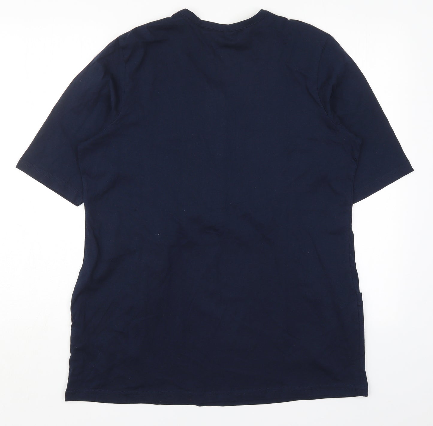 Cotton Traders Womens Blue  Cotton Basic T-Shirt Size 16 V-Neck