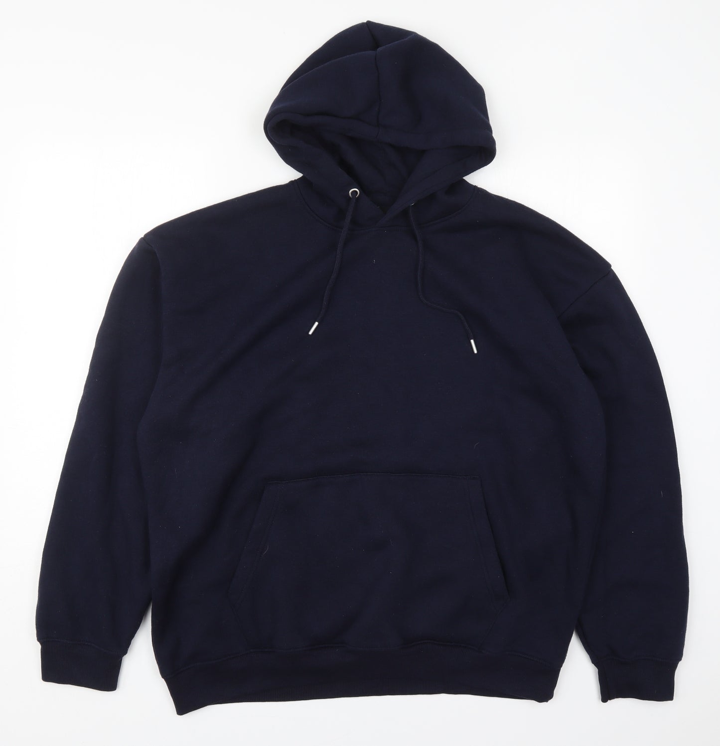 Boohoo MAN Mens Blue  Cotton Pullover Hoodie Size L