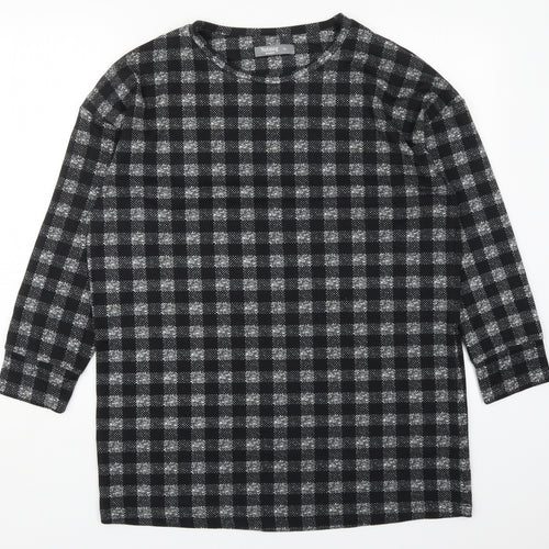 Nutmeg Womens Grey Check Polyester Pullover Sweatshirt Size 12  Pullover