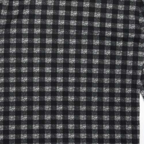 Nutmeg Womens Grey Check Polyester Pullover Sweatshirt Size 12  Pullover