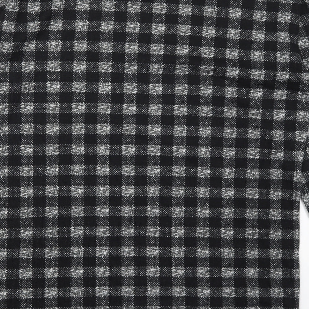 Nutmeg Womens Grey Check Polyester Pullover Sweatshirt Size 12  Pullover