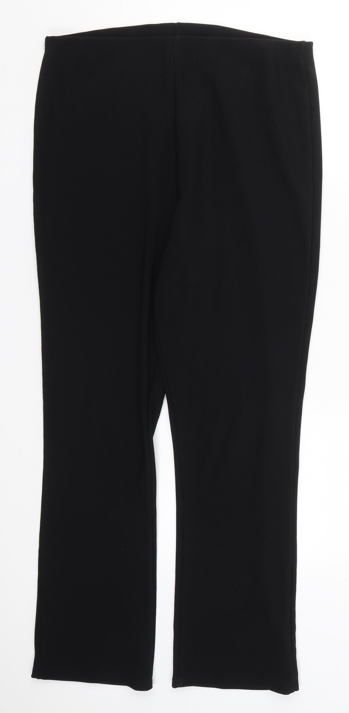 Preworn Womens Black  Polyester Trousers  Size 12 L26 in Regular