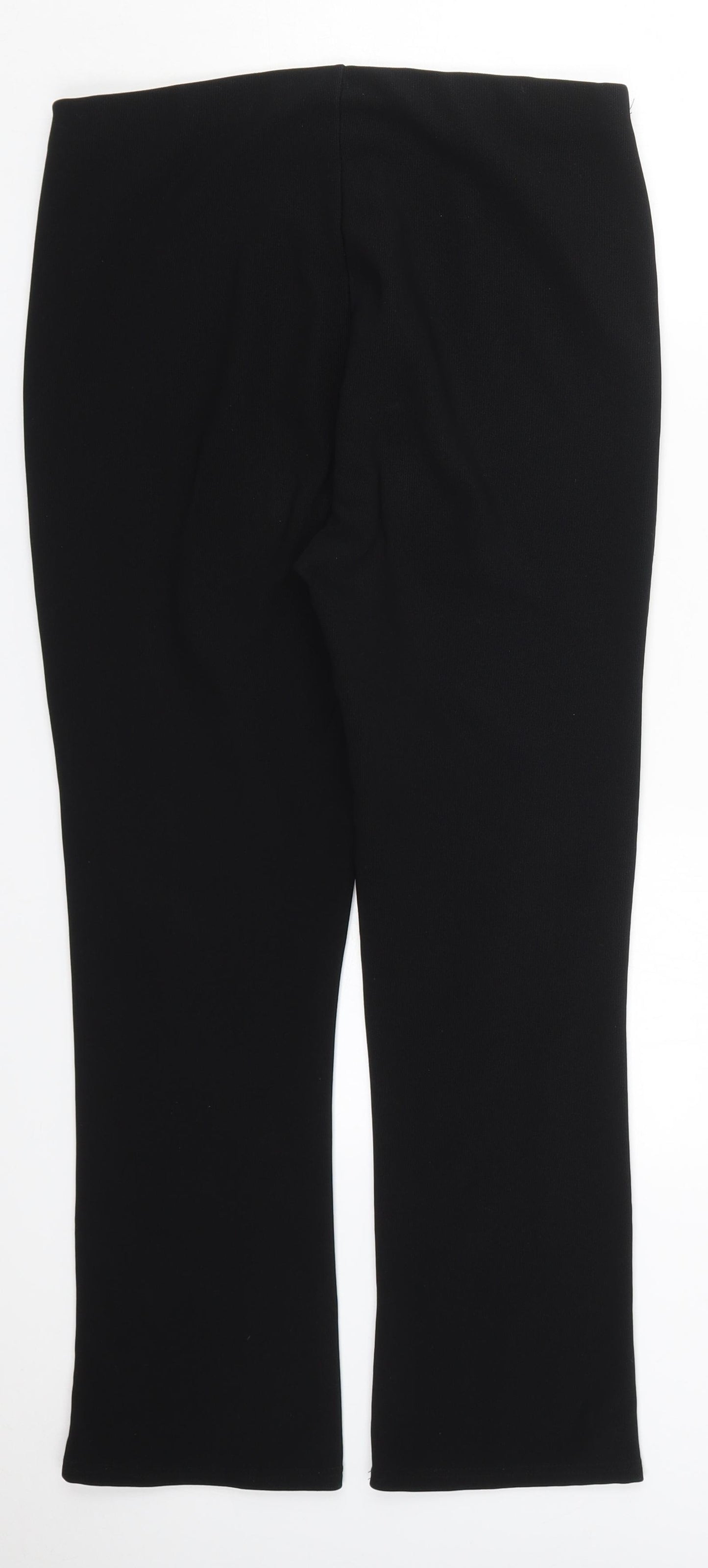 Preworn Womens Black  Polyester Trousers  Size 12 L26 in Regular