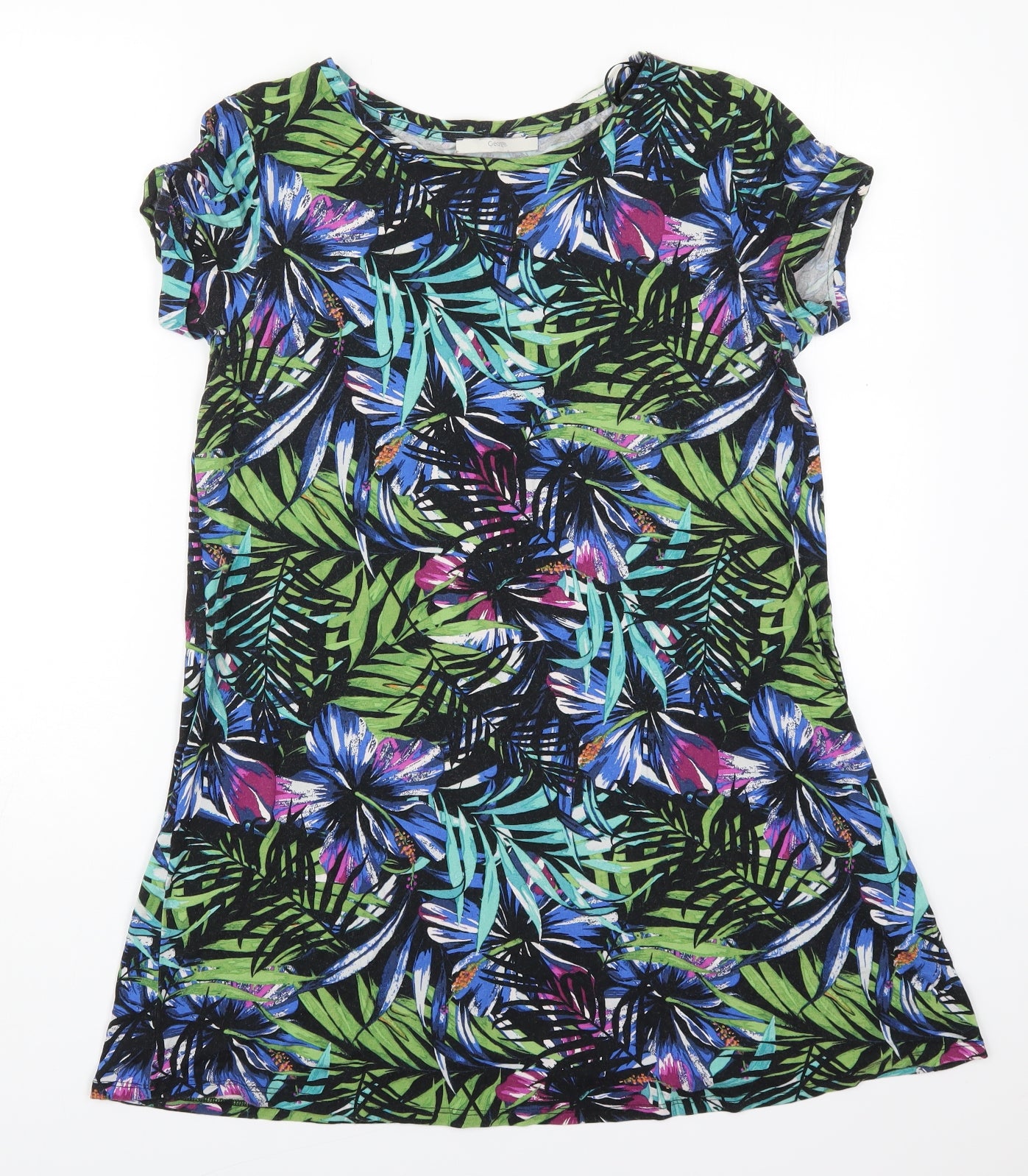 George Womens Multicoloured Floral Viscose T-Shirt Dress  Size 12  Round Neck Pullover