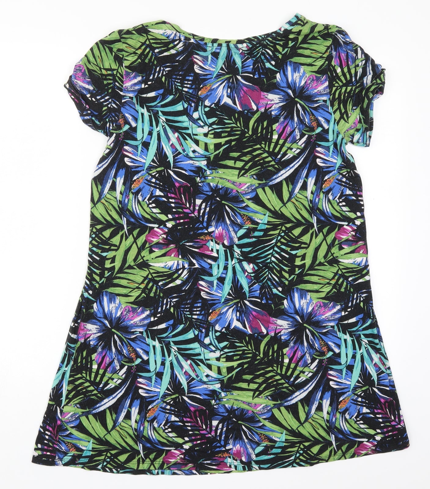 George Womens Multicoloured Floral Viscose T-Shirt Dress  Size 12  Round Neck Pullover