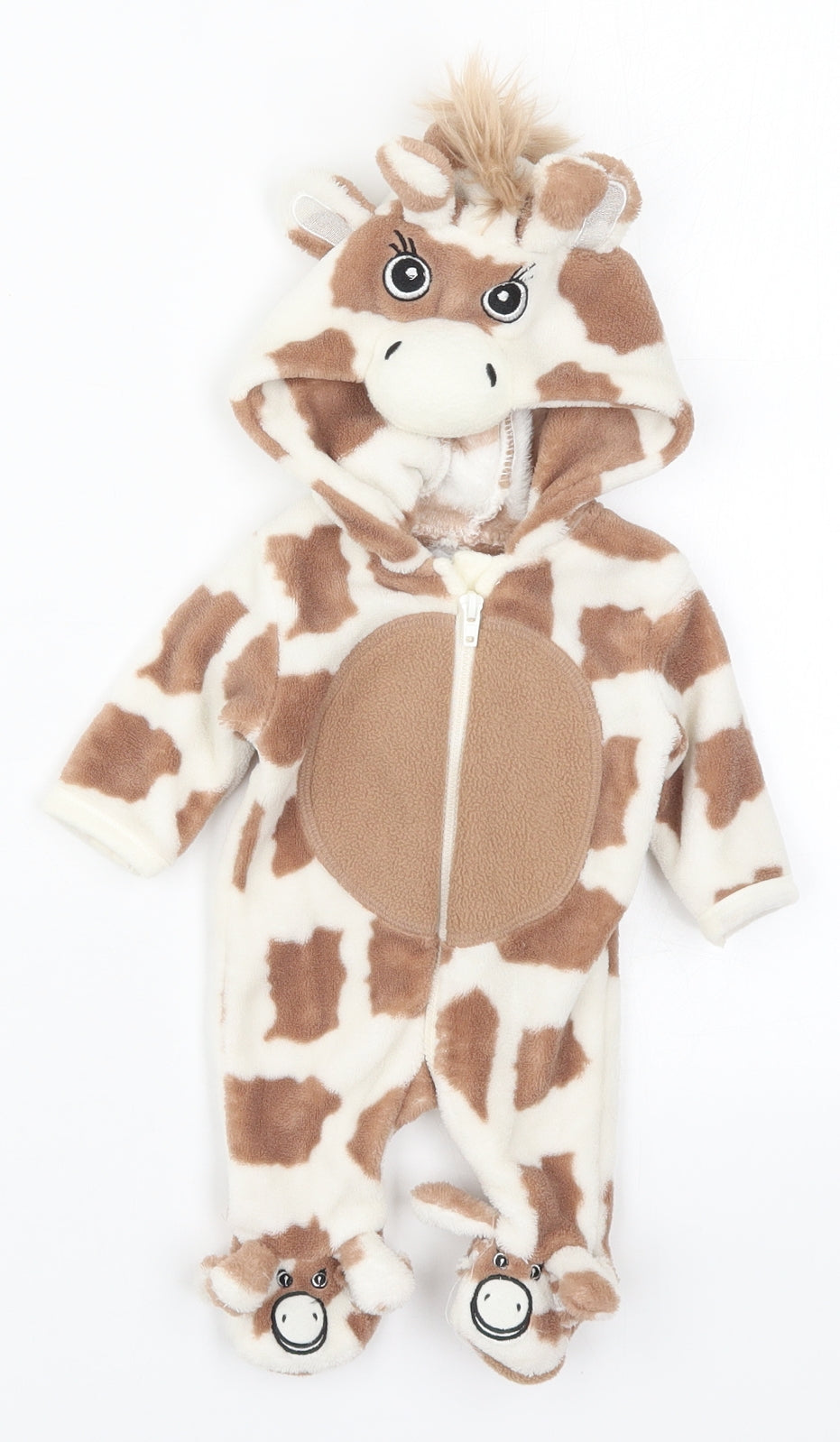 Early Days Baby Brown Animal Print Polyester Cami One Piece One Size  Zip - Giraffe