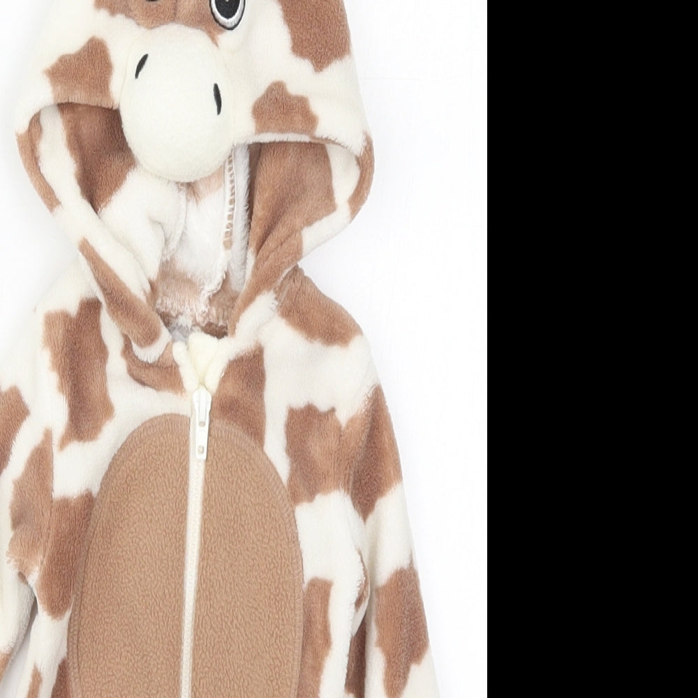 Early Days Baby Brown Animal Print Polyester Cami One Piece One Size  Zip - Giraffe