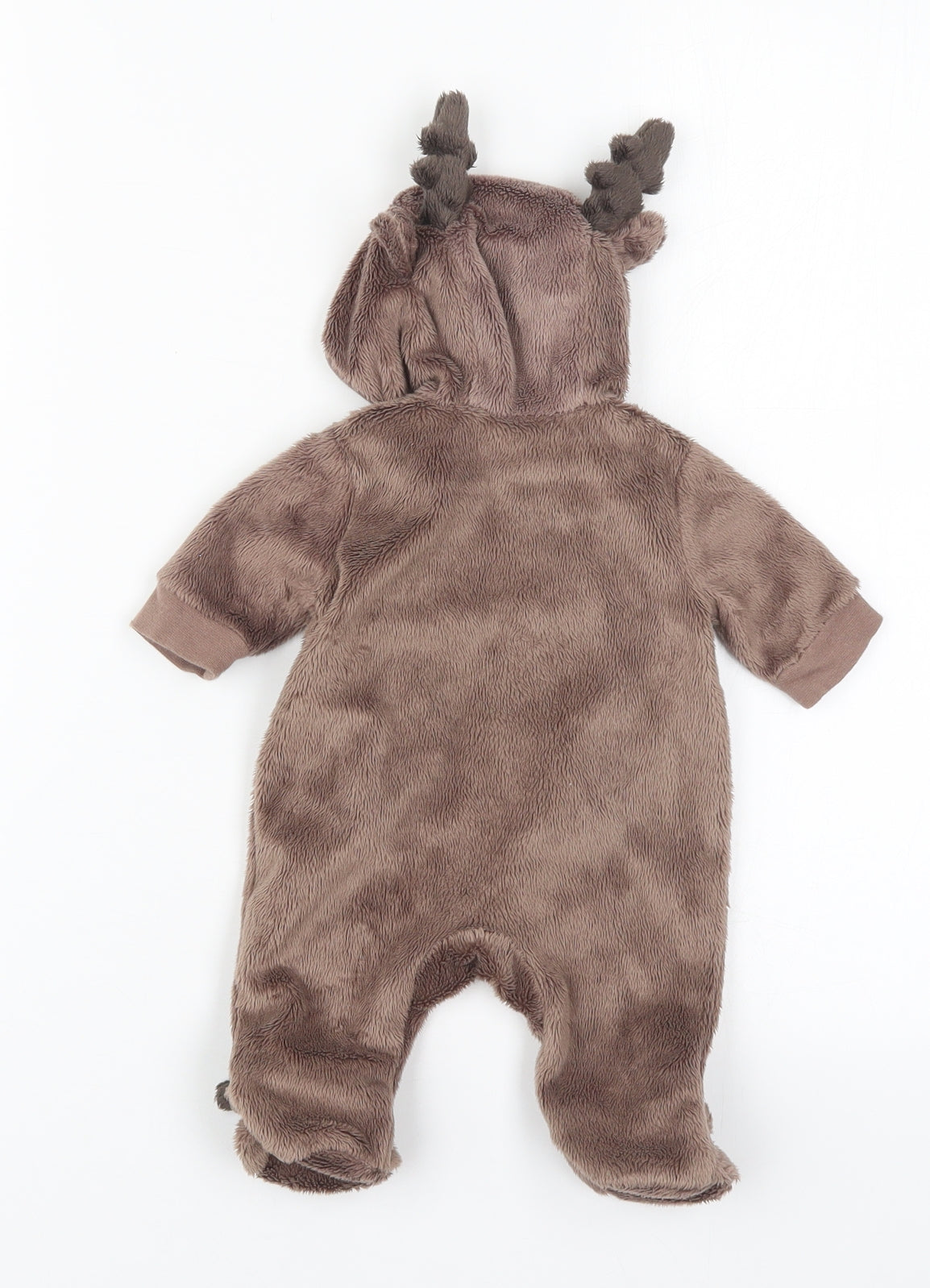 F&F Baby Brown Solid Polyester Cami One Piece Size Newborn  Button - Rudolph