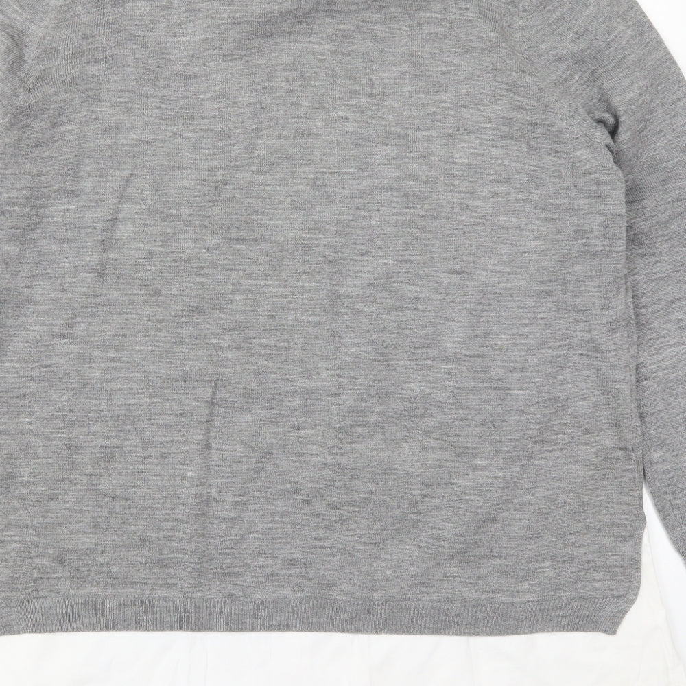 Papaya Womens Grey Collared  Acrylic Pullover Jumper Size 18