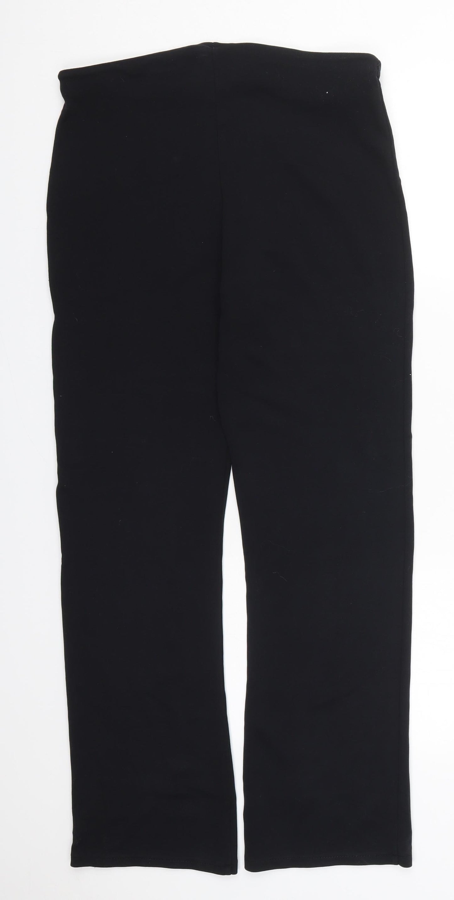 George Womens Black  Cotton Sweatpants Trousers Size 14 L28 in Regular Drawstring
