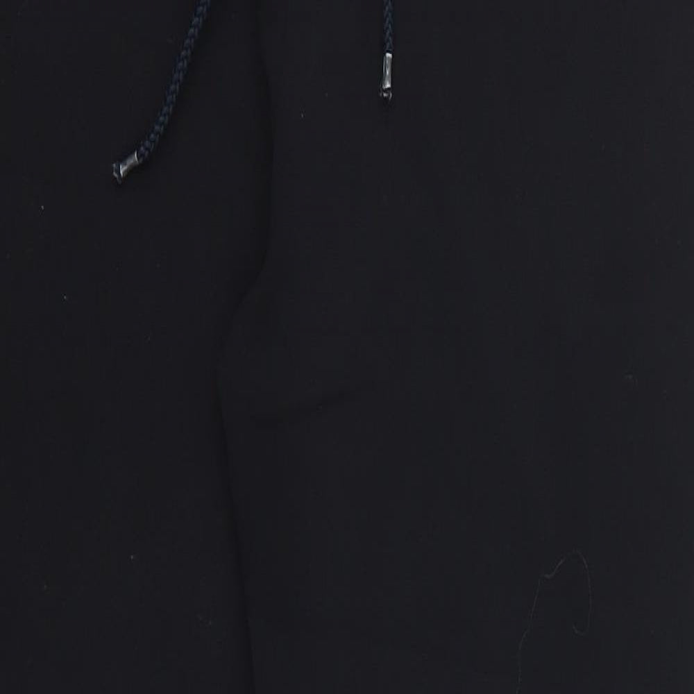 George Womens Black  Cotton Sweatpants Trousers Size 14 L28 in Regular Drawstring